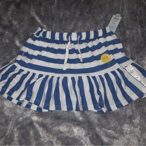 Blue and White Striped Skirt